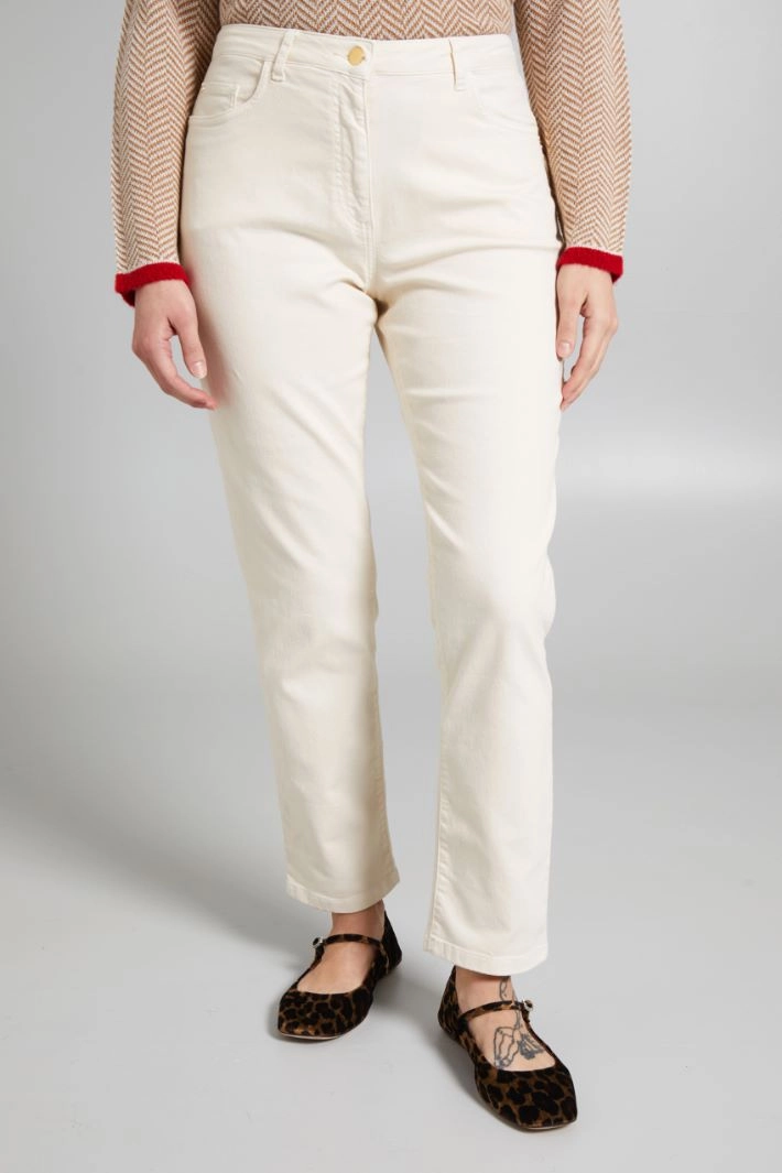 Stretch bull trousers - ECRU