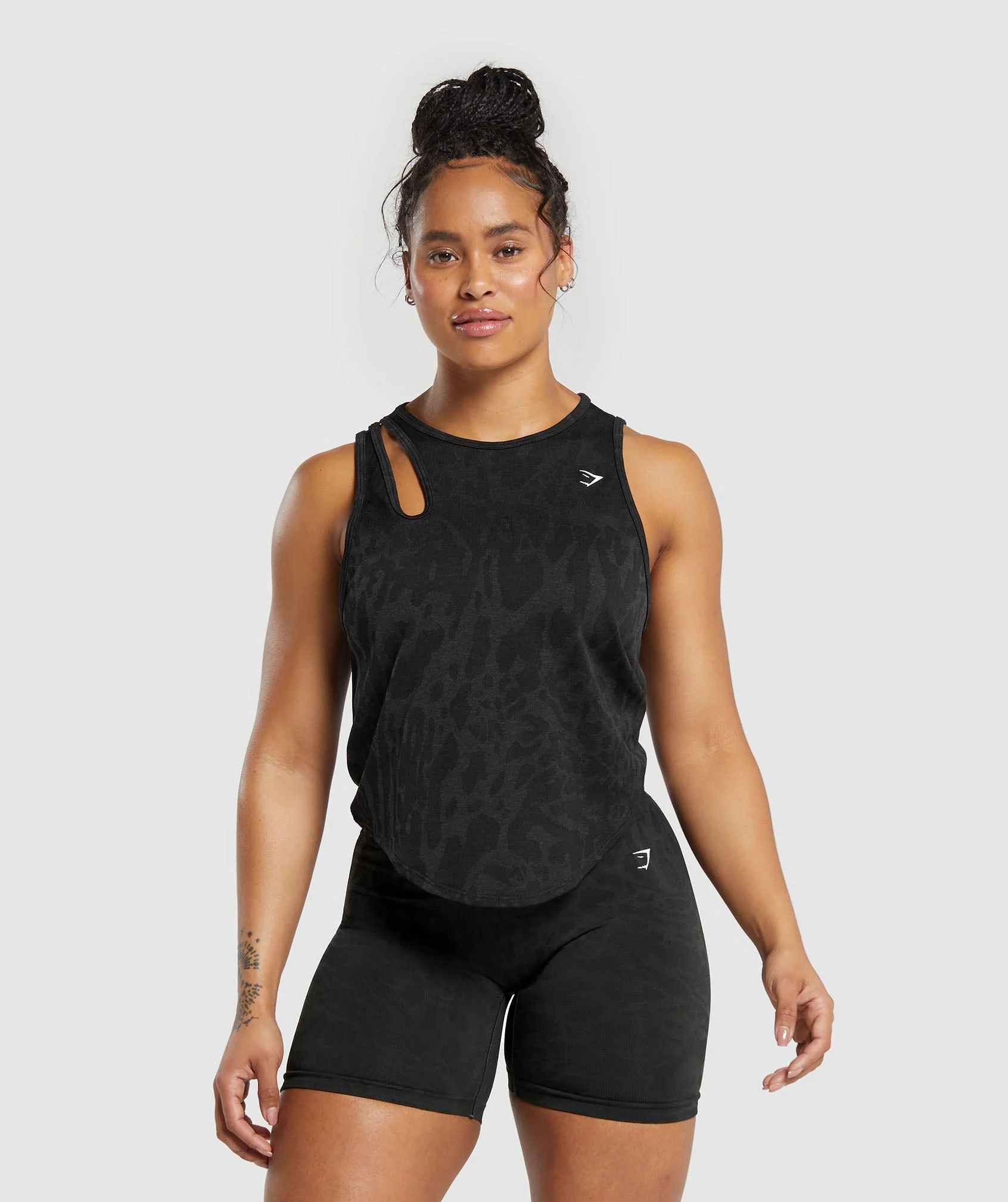 Adapt Safari Seamless Drop Arm Lifting Tank Black/Asphalt Grey