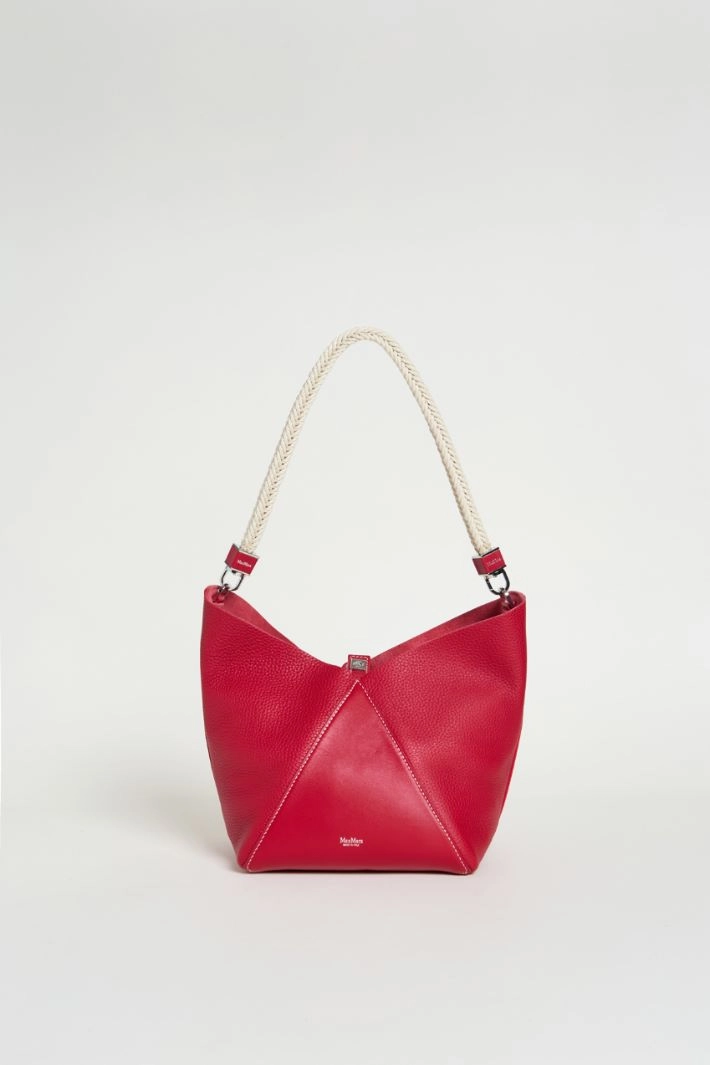 Small rope-handle bucket bag - RED