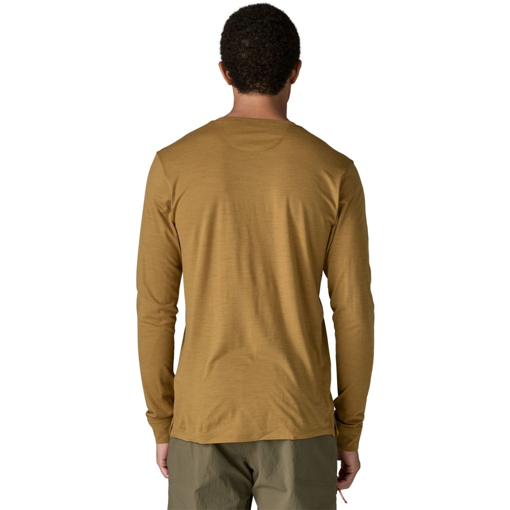 Patagonia Capilene Cool Merino Graphic Longsleeve Shirt Men - Strata Stripe: Bobcat Brown