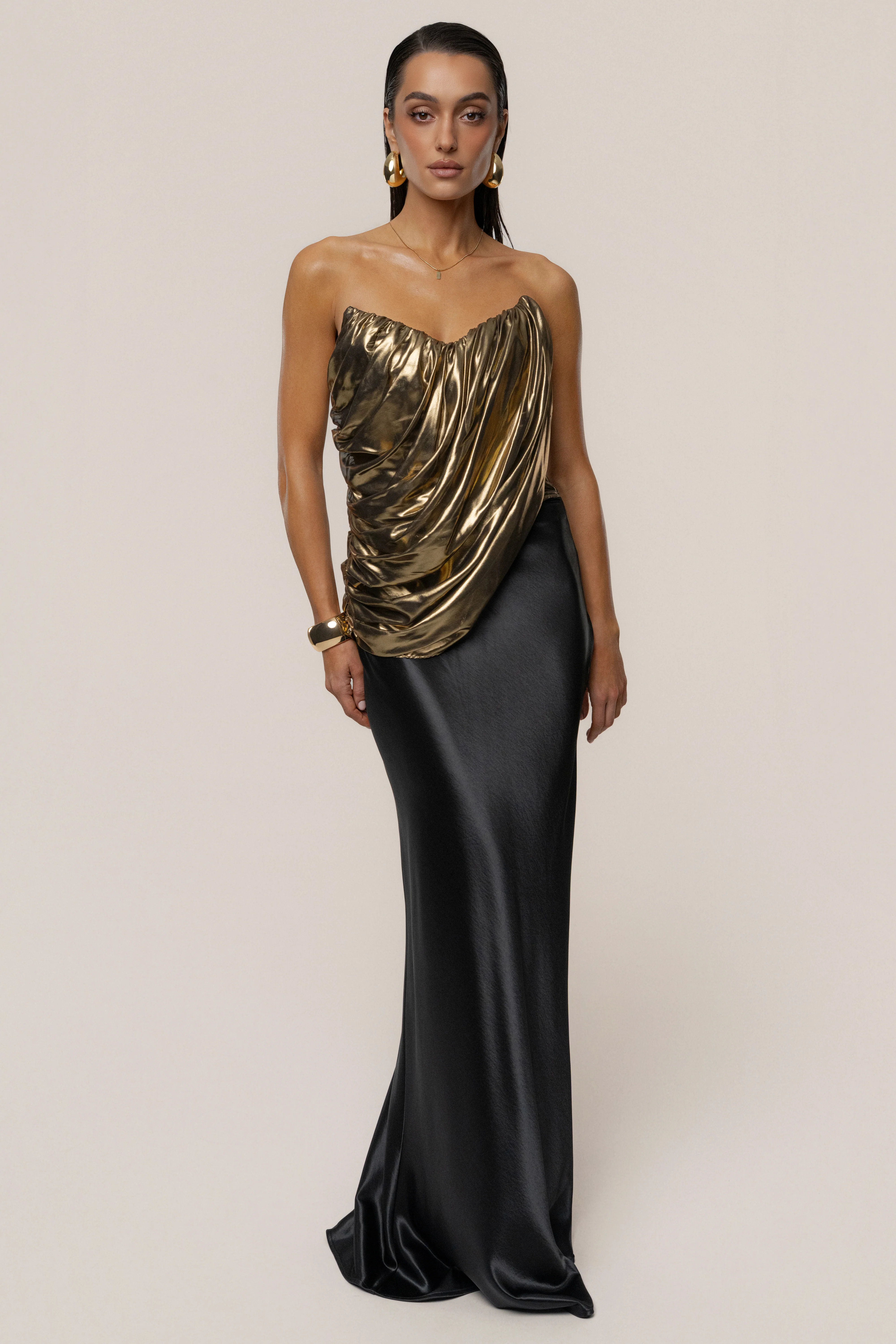 Gold Soirée Metallic Top