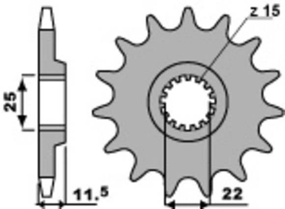 PBR standard steel output pinion 1252 - 520Ref: Pbr00596A / 1077517005