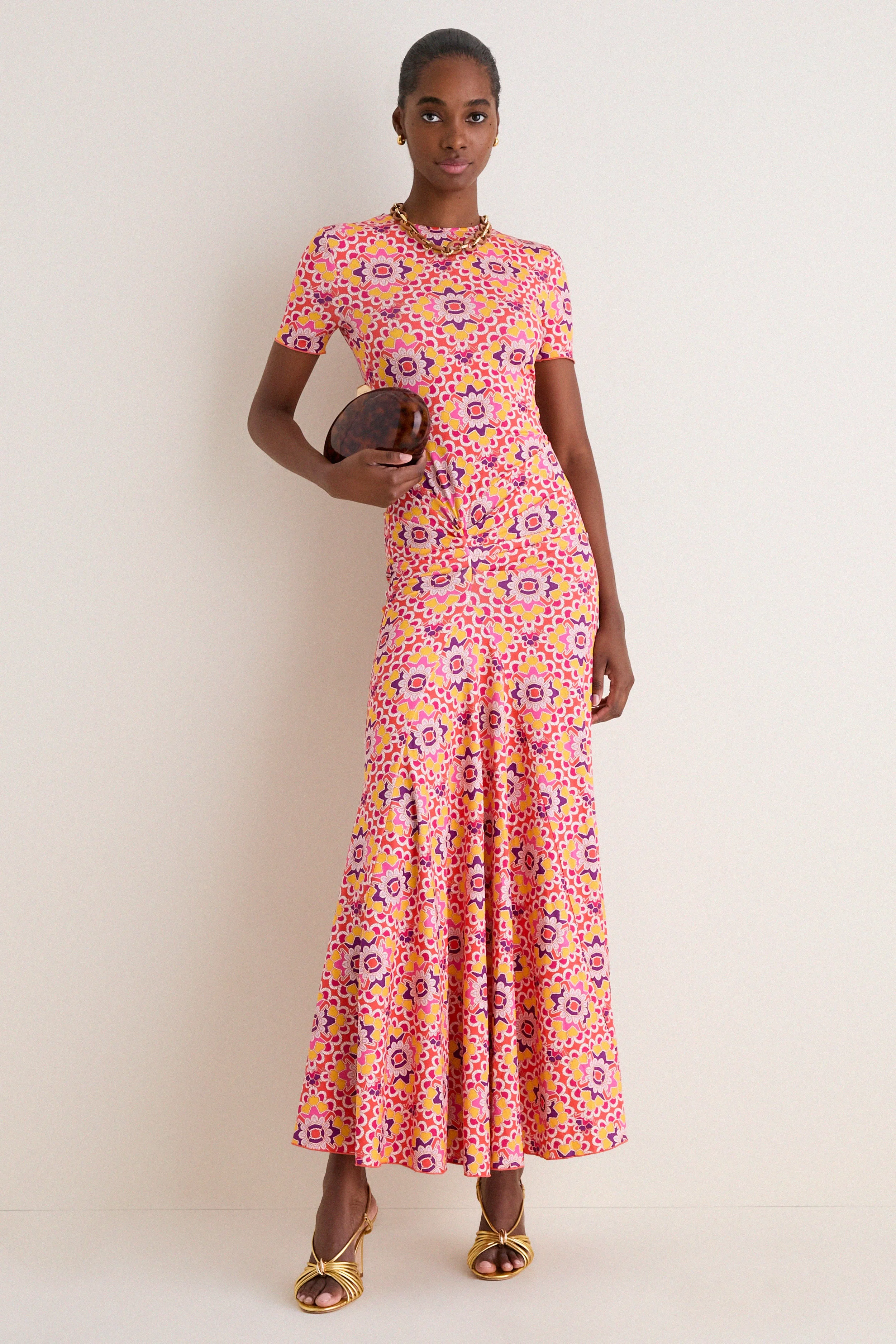 Orchid Mosaic Annie Short Sleeve Dress