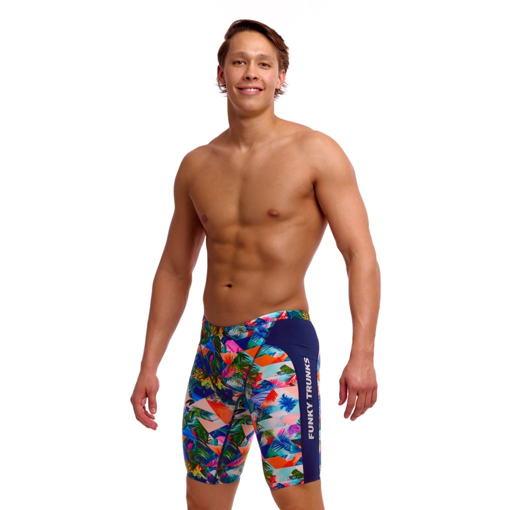 Funky Trunks Training Eco Swim Jammers Men - Palm Prism