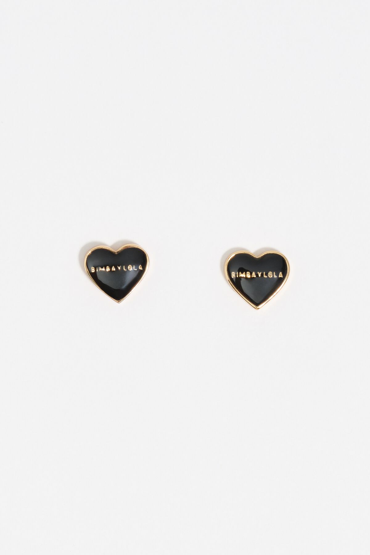 Black and gold heart earrings