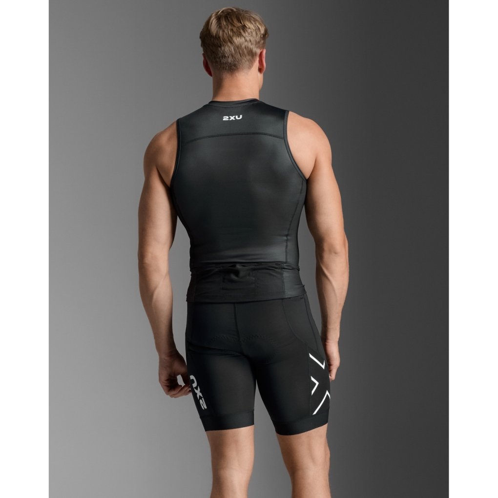 2XU Core Triathlon Tank Top Men - black/white