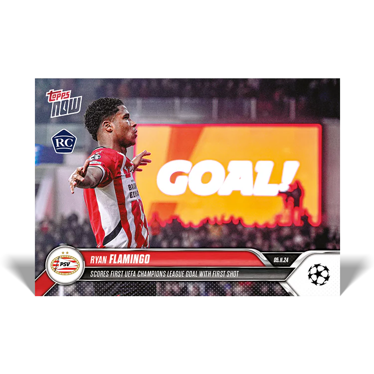 Ryan Flamingo - Scores first UEFA Champions League goal with first shot - 24/25 UCC Topps NOW® Card 36