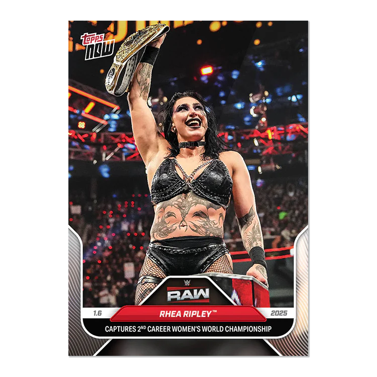 Rhea Ripley - 2025 WWE Topps NOW® Card 5 - LOOK FOR AUTO-RELICS