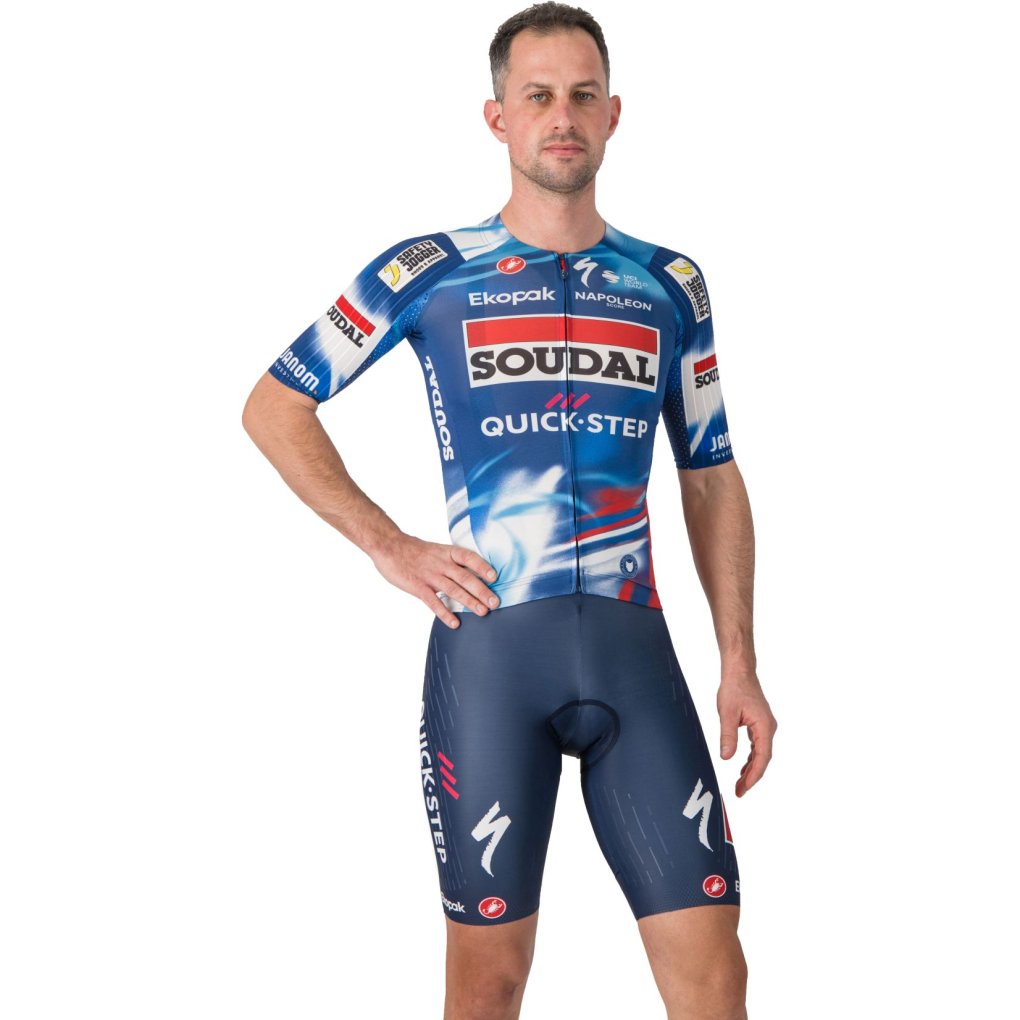 Castelli Aero Race 8S Jersey Team Soudal Quick-Step Men - score/blue-red 150