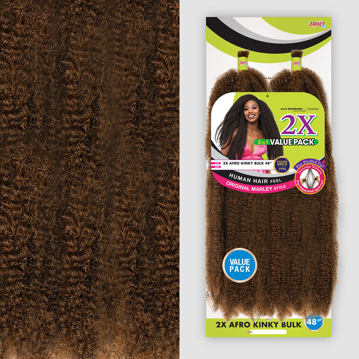 Janet Collection Braids Nala Tress 2X Afro Kinky Bulk 48