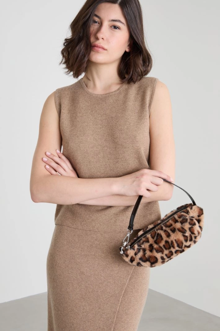 Wool and cashmere top - BEIGE