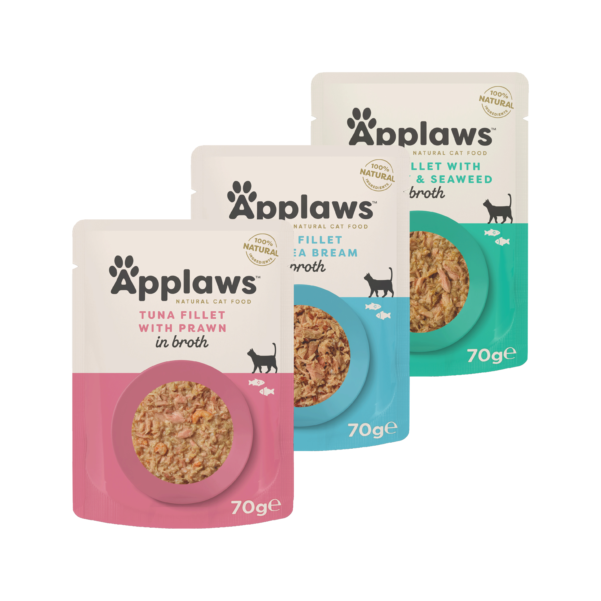 Applaws Cat Food - Tuna Fillet & Pacific Prawn in Broth - 12x 70g