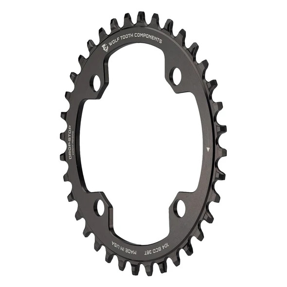 Wolf Tooth Drop Stop Narrow-Wide Chainring - 104mm - Shimano Hyperglide+ 12-speed - black
