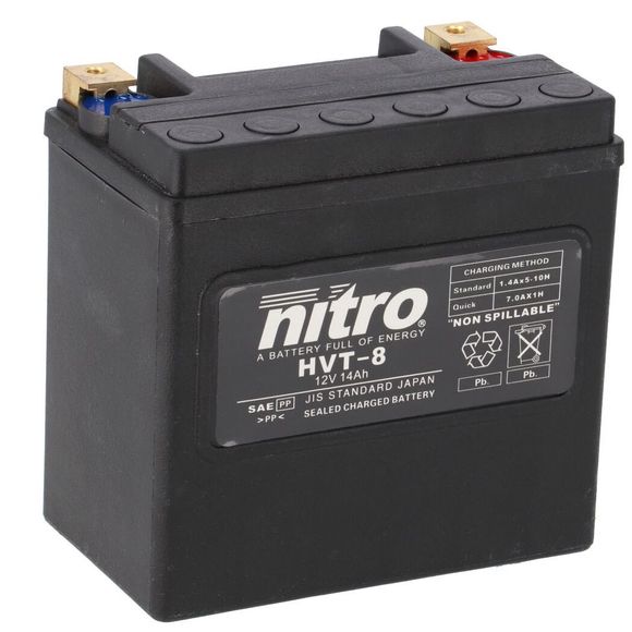 Batterie Nitro HVT 08 SLA FERME TYPE ACIDE SANS ENTRETIEN/PRÊTE À L'EMPLOIRef : HVT 08 -N- / HVT 08 SLA