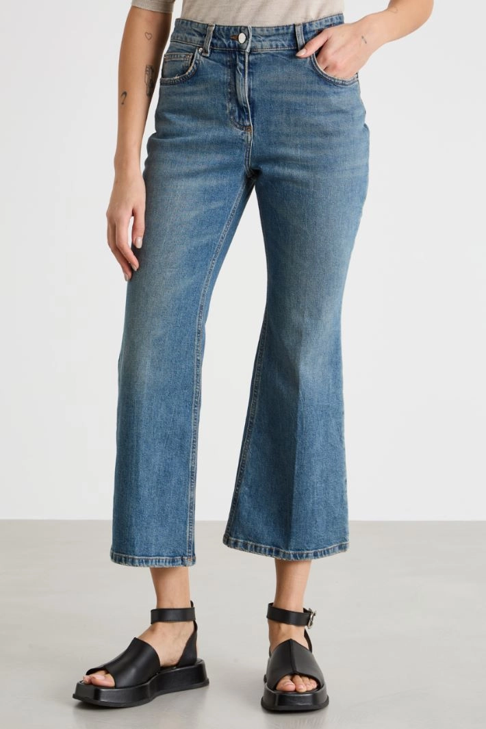 Cropped jeans - BLUE