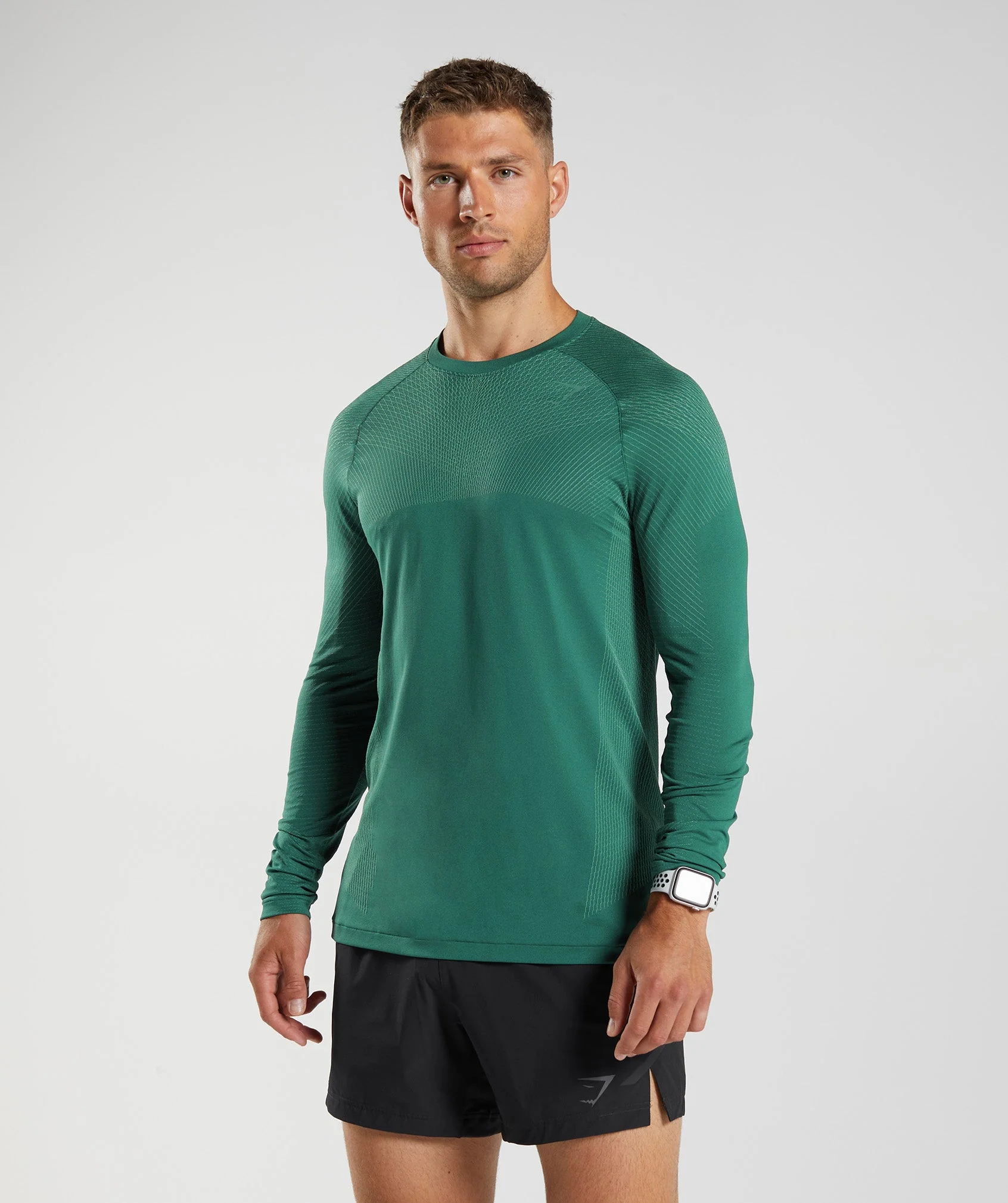 Apex Seamless Long Sleeve T-Shirt Woodland Green/Hoya Green