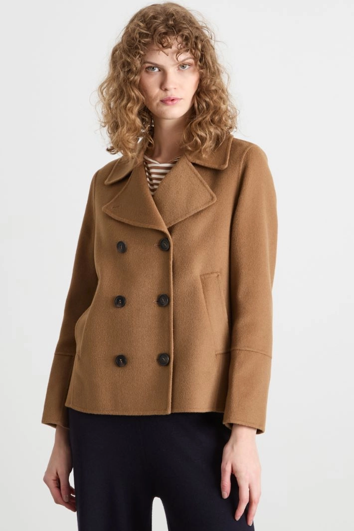 Wool-blend peacoat - CAMEL