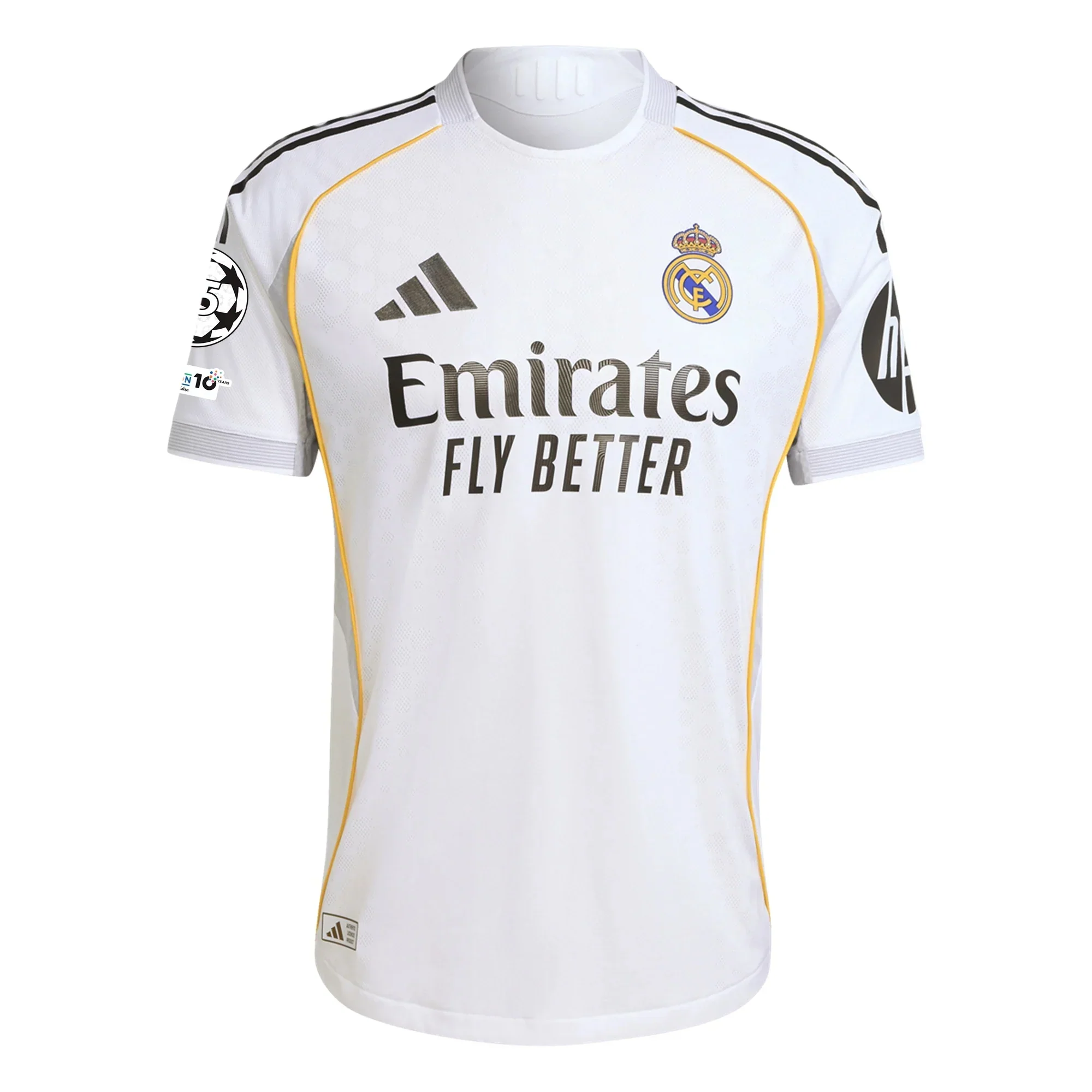 Real Madrid Authentic Home Jersey 25/26 w/ Champions League Patches (White)