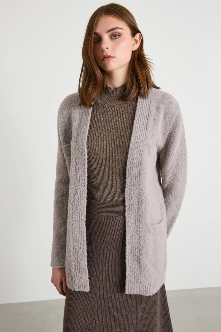 Boucle cardigan - LIGHT DOVE GREY