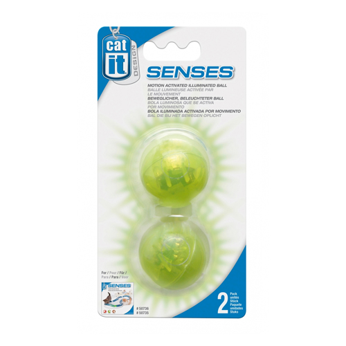 Catit Senses Motion Activated Illuminated Ball - Pack of 2