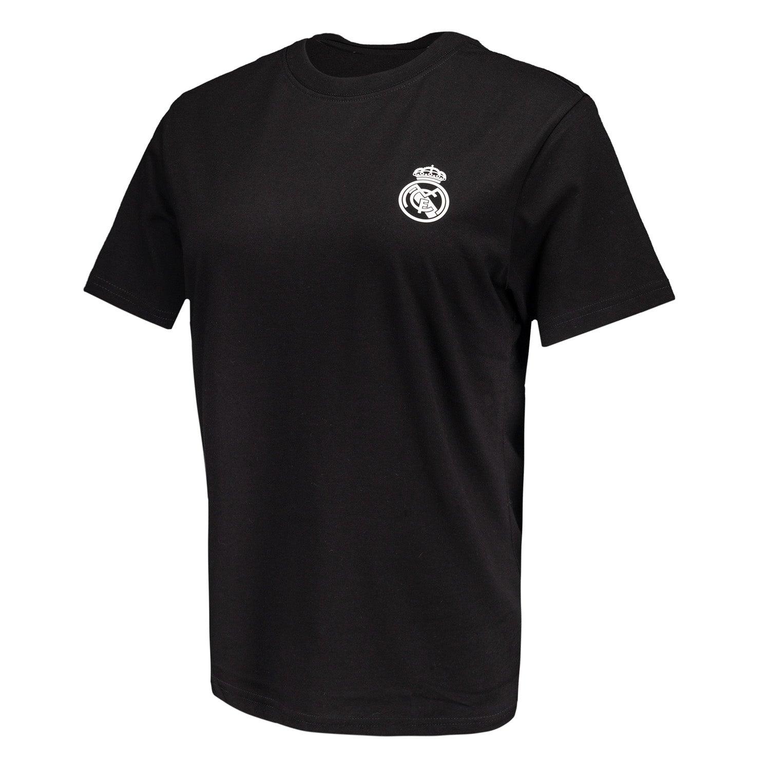 Womens ECO Essentials Real Madrid Monocolor Crest T-Shirt Black