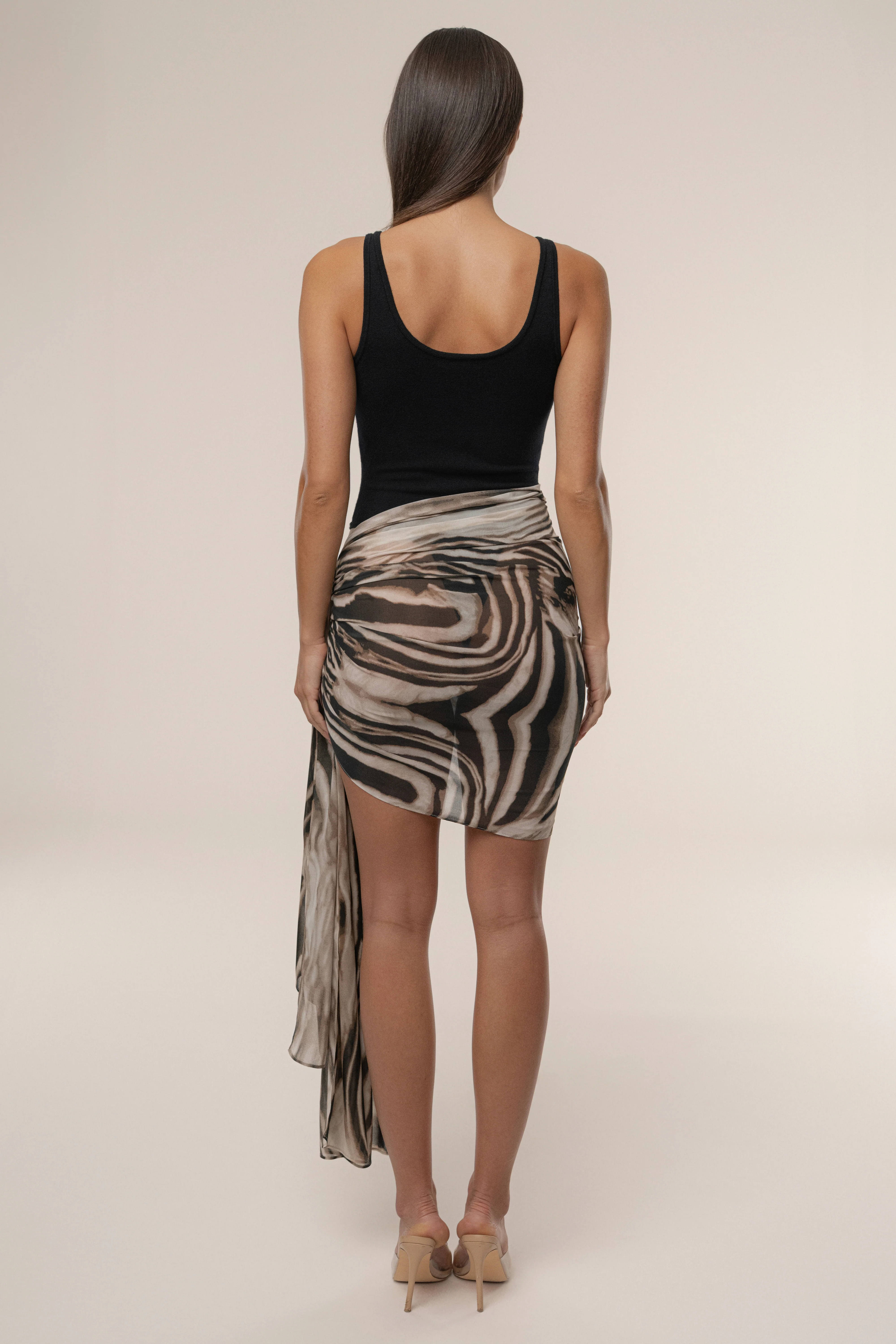 Brown Zebra Print Shadow Safari Scarf