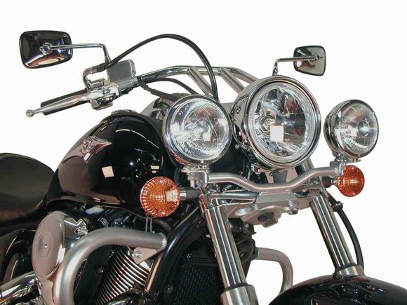 Hepco & Becker Twinlight (road) lights with bracket and cable - chromeKAWASAKI 900 VULCAN 900 CUSTOM (VN900C) - 2007 - 2017Ref: Hbe02516A / 4002502 00 02