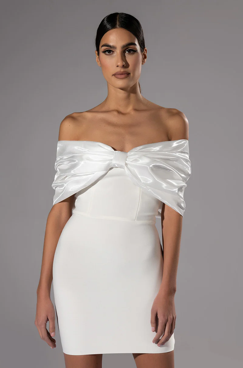 Zuri Statement Bow Bandage Mini Dress