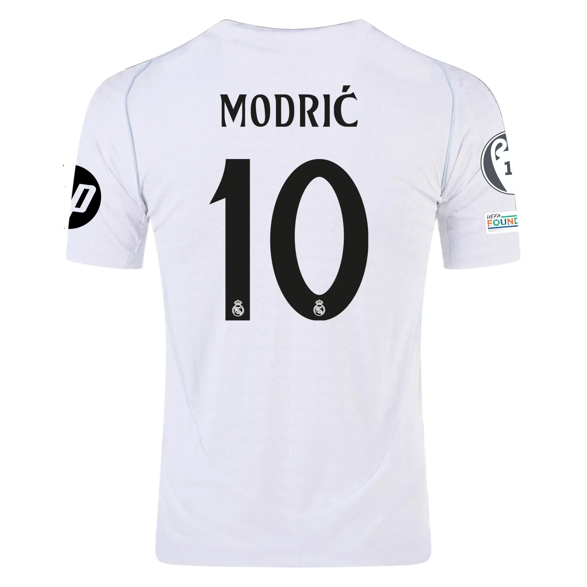 Real Madrid Authentic Luka Modric Home Jersey w/ Champions League Patches 24/25 (White/Black)