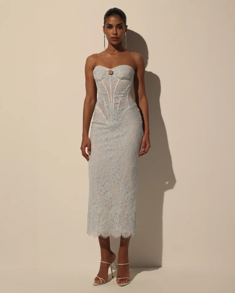 Beaded Lace Corset Dress