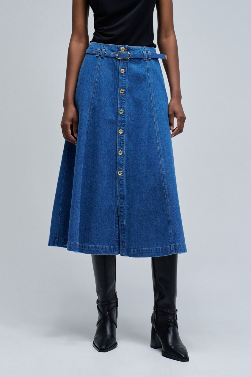 MIDI DENIM SKIRT