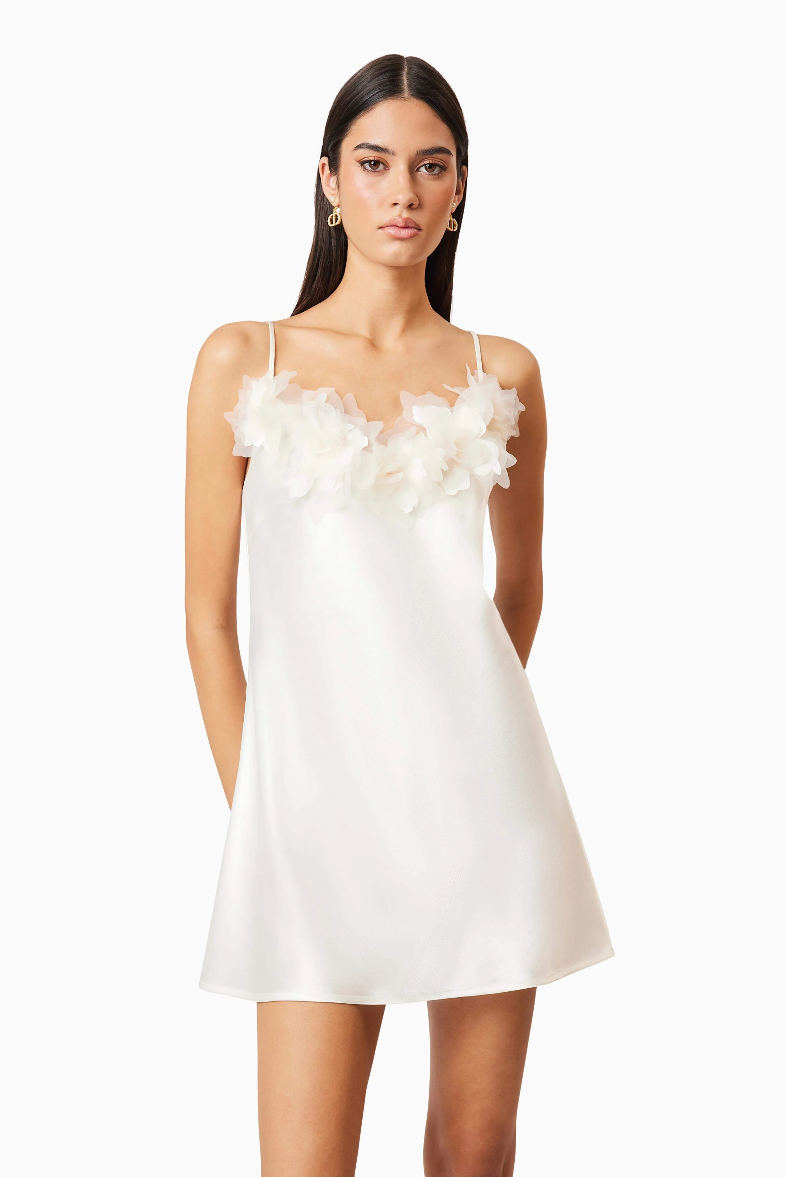 Katalina 3D Mini Dress In White
