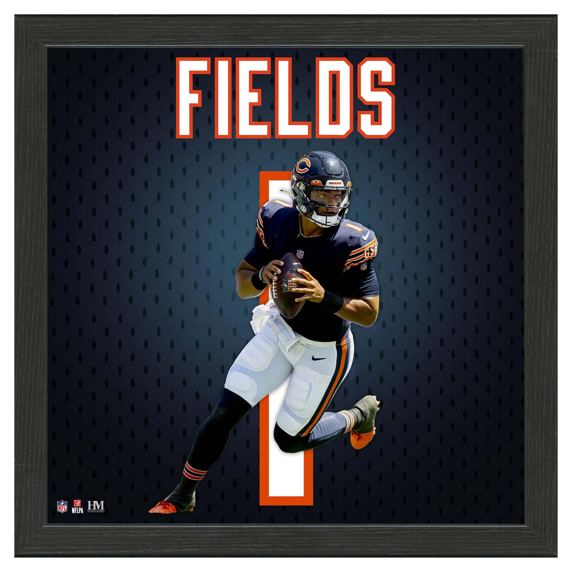 Justin Fields #1 Chicago Bears Impact Jersey Framed NFL Photo