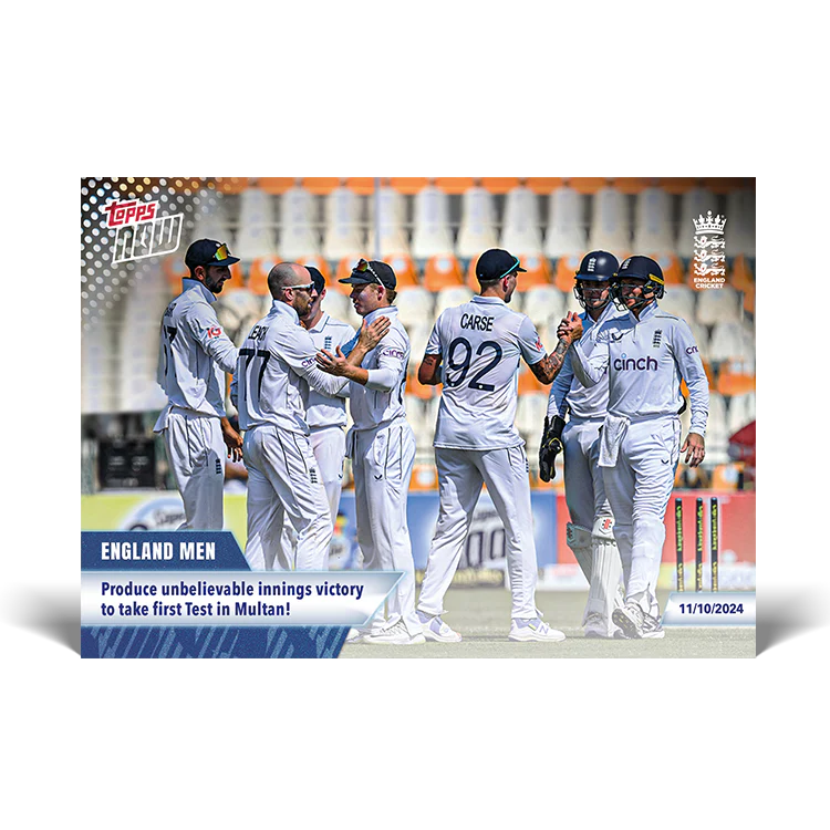 England TEST - Produce unbelievable innings victory to take first Test in Multan! - 23/24 ECB Topps NOW® Card 34