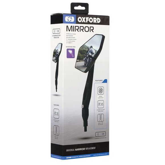 Universal Reversible Oxford Diamond Pro Rearview Mirror - BlackRef: od0104 / ox154