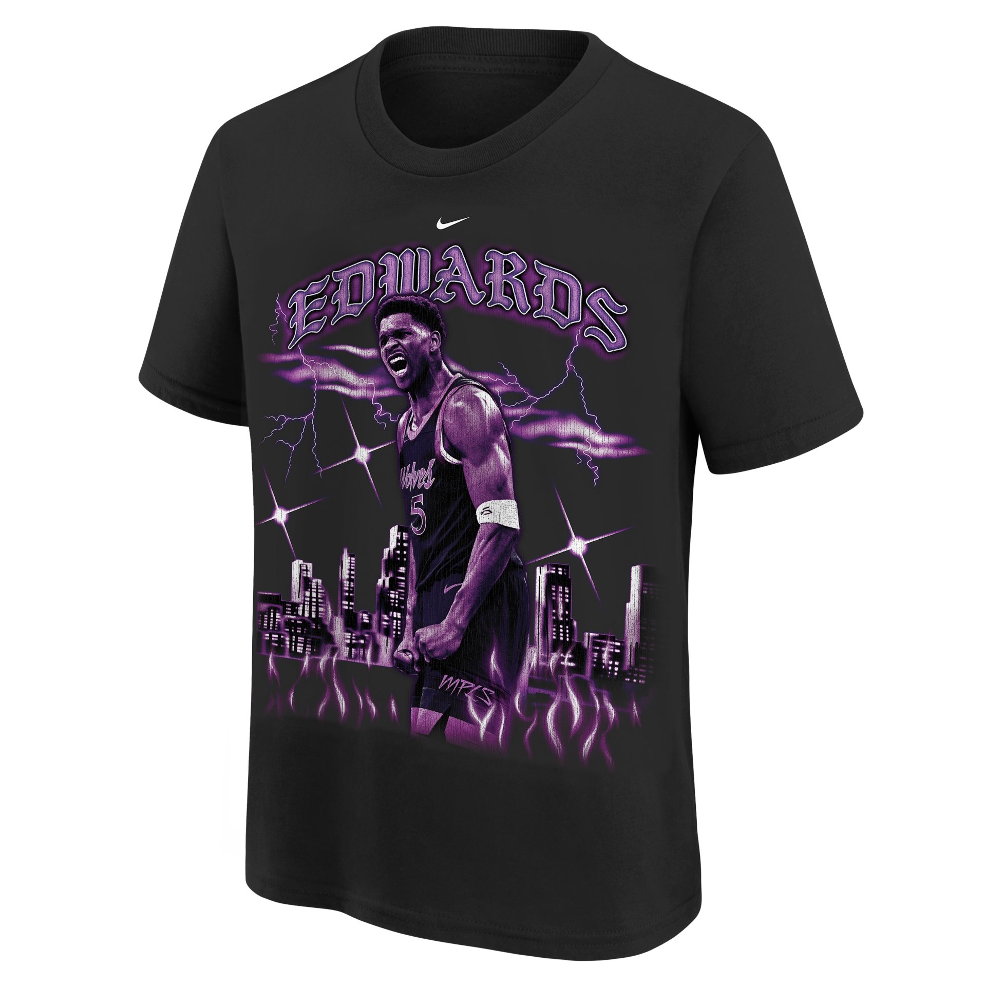 Anthony Edwards Minnesota Timberwolves NBA City Edition T-Shirt Black (YOUTH)