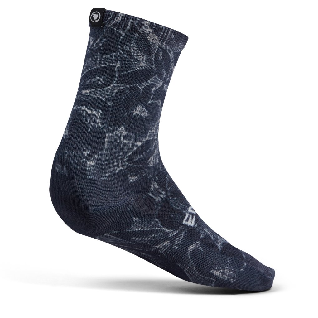 Endura Grid Floral Ltd Print Socks - black