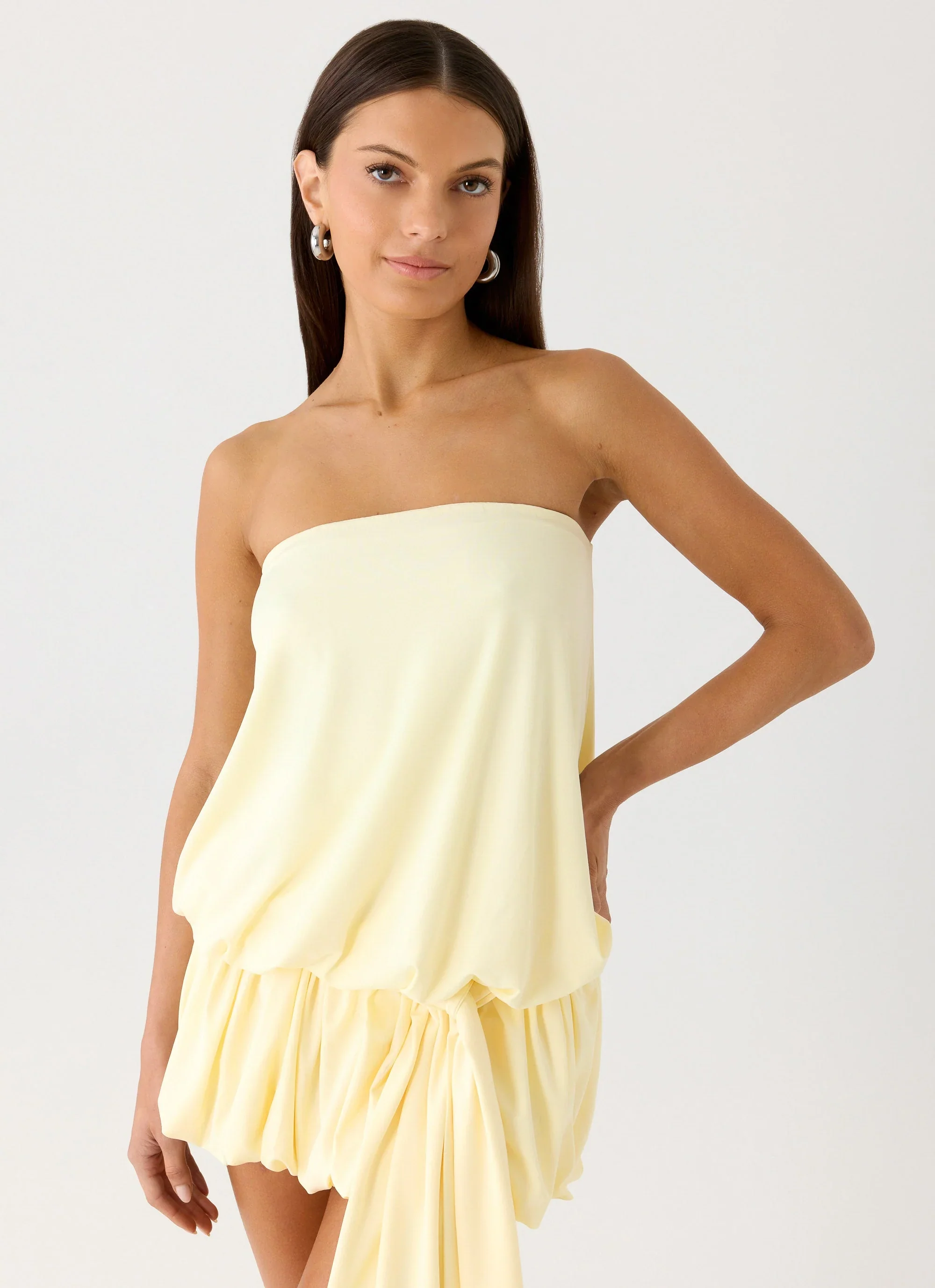 Mazie Strapless Mini Dress - Yellow