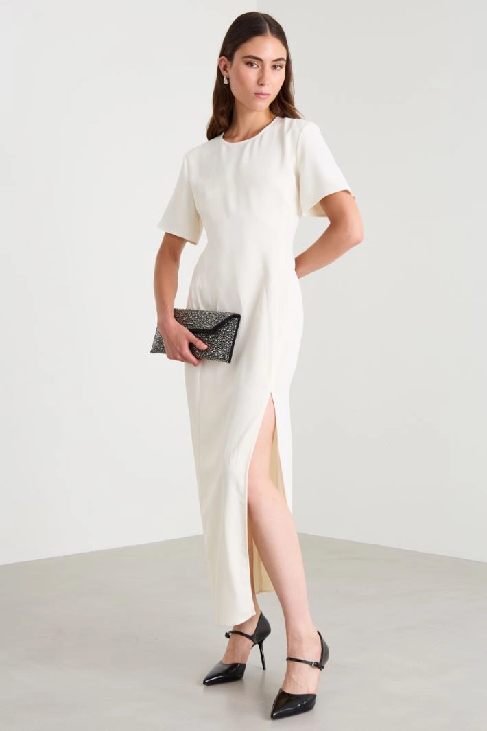 Long slit dress - CREAM