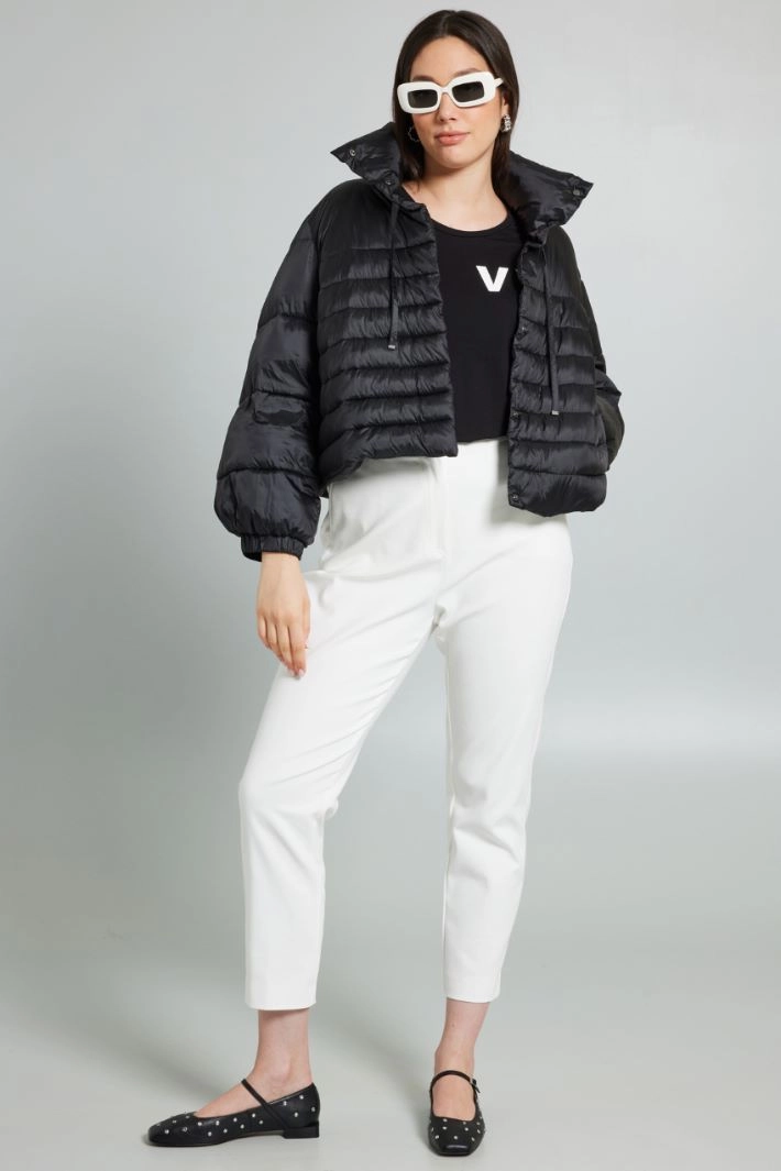 Stretch viscose T-shirt - BLACK