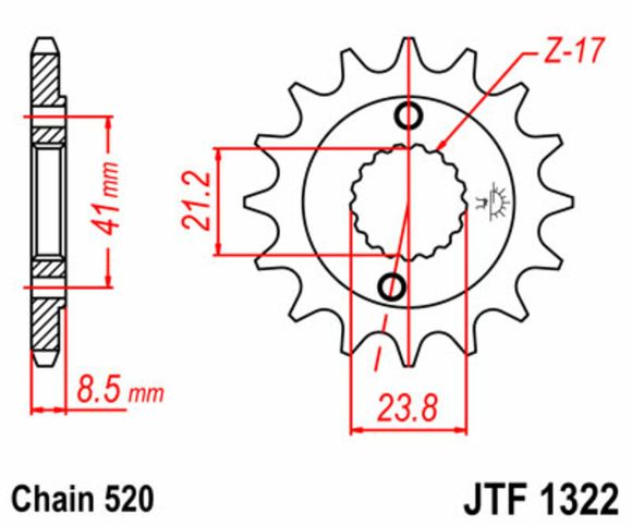 JT. Standard steel 1322 - 520Ref: Jtc01095A / 1077227002