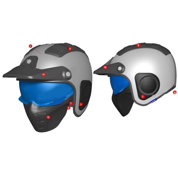 Shark X-DRAK S-DRAK Cheek Pads - GrayRef: SH1258