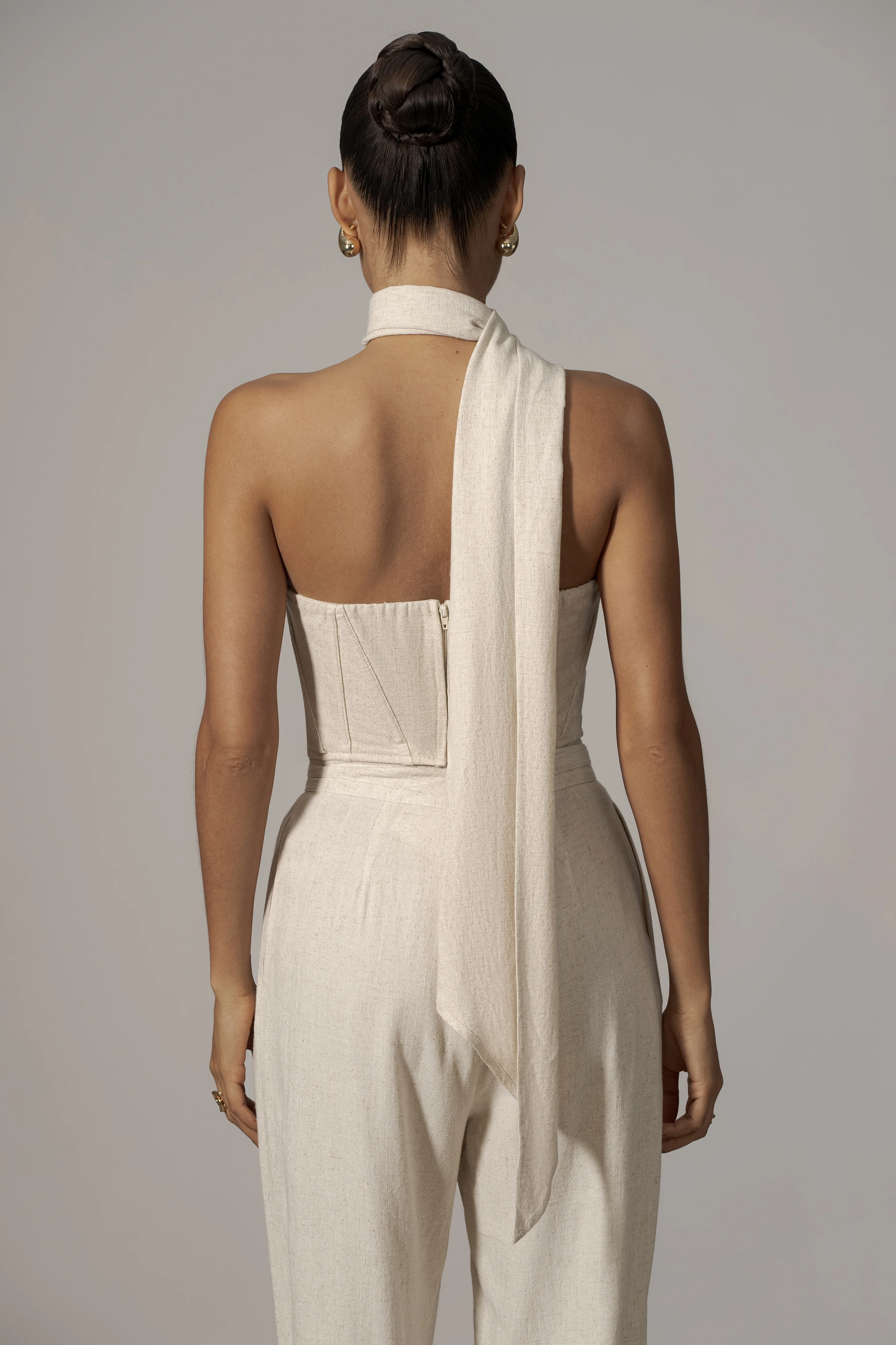 Natural Coastal Bliss Linen Bustier