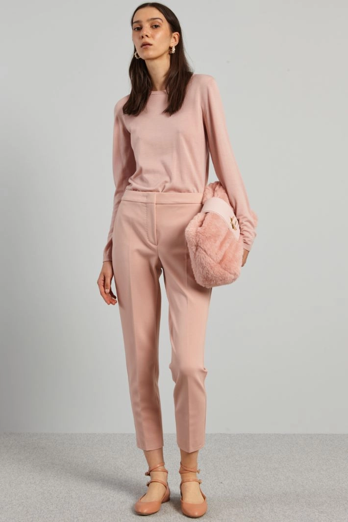 Jersey cigarette trousers - POWDER PINK