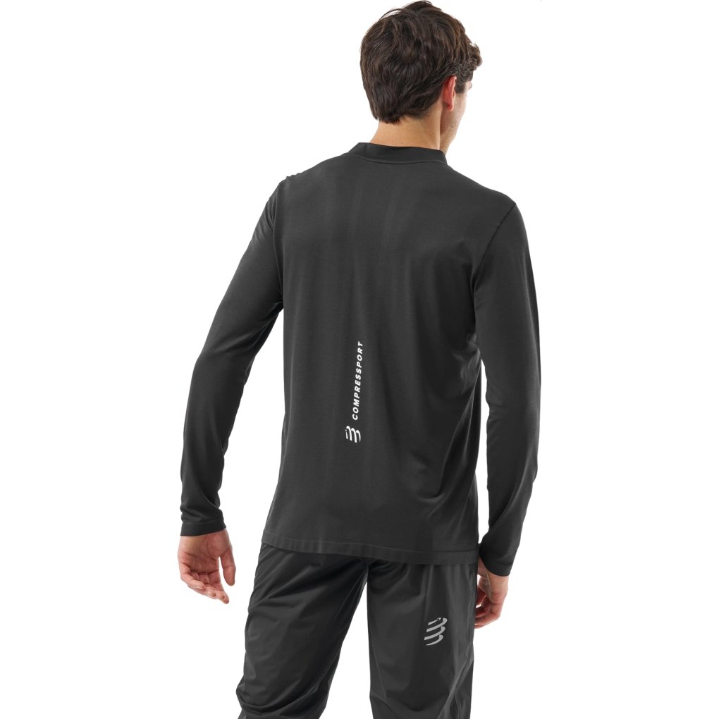 Compressport Performance Running Longsleeve Shirt Men - black/reflective white