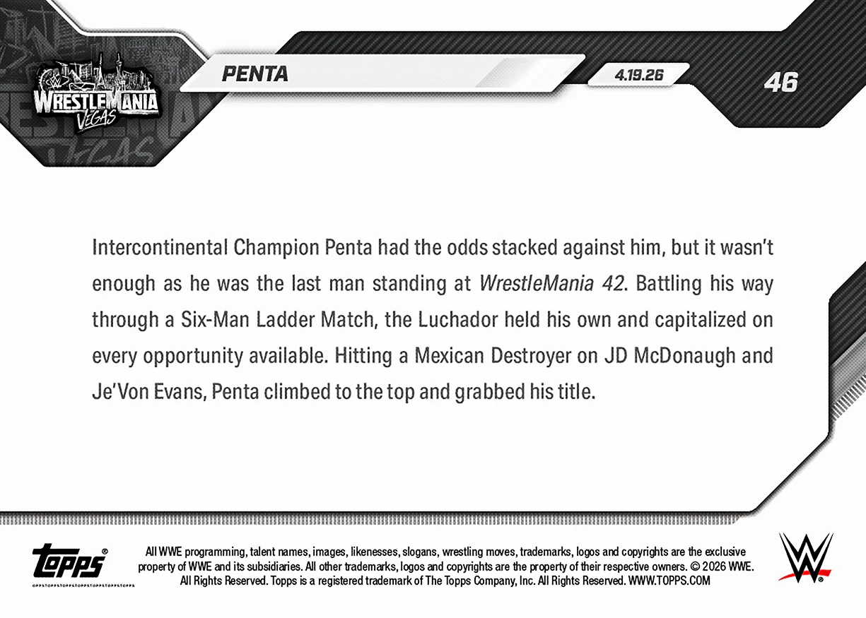 Penta - 2026 WWE Topps NOW® - Card 46