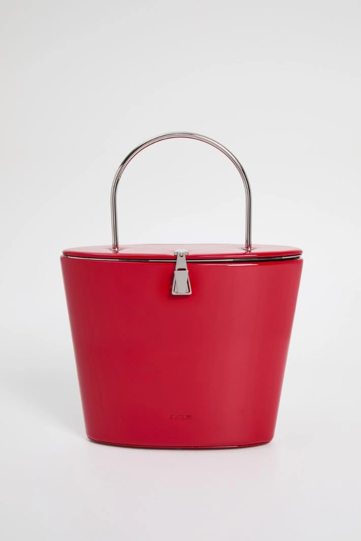 Patent-leather bucket bag - RED