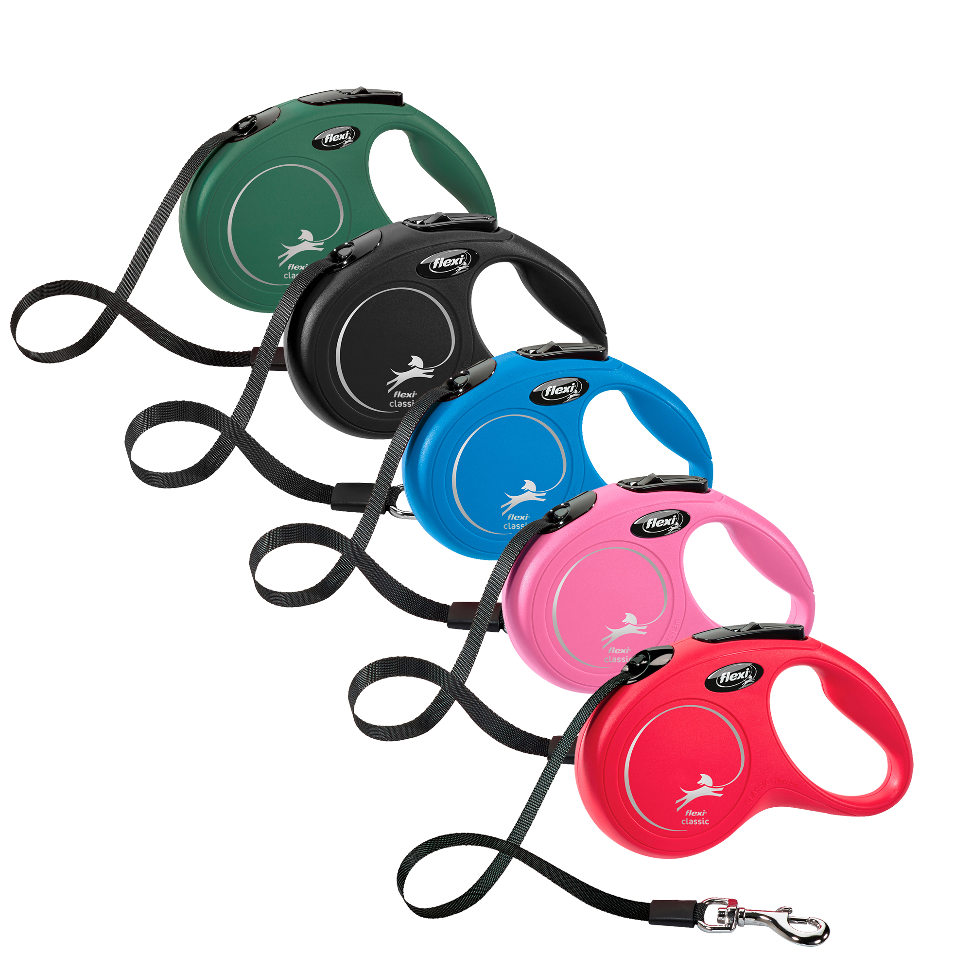 Flexi New Classic Retractable Tape Leash - Red - L