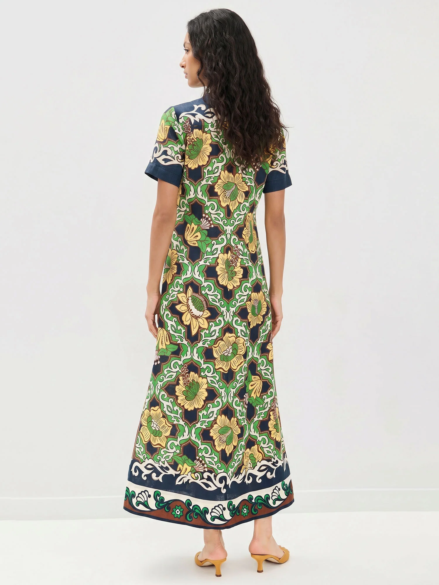 Verdant Frame Maxi Dress
