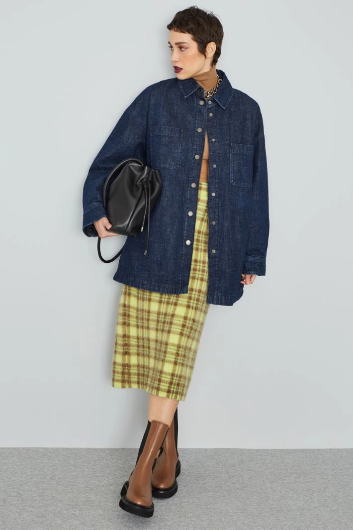 Padded denim jacket - DENIM BLUE
